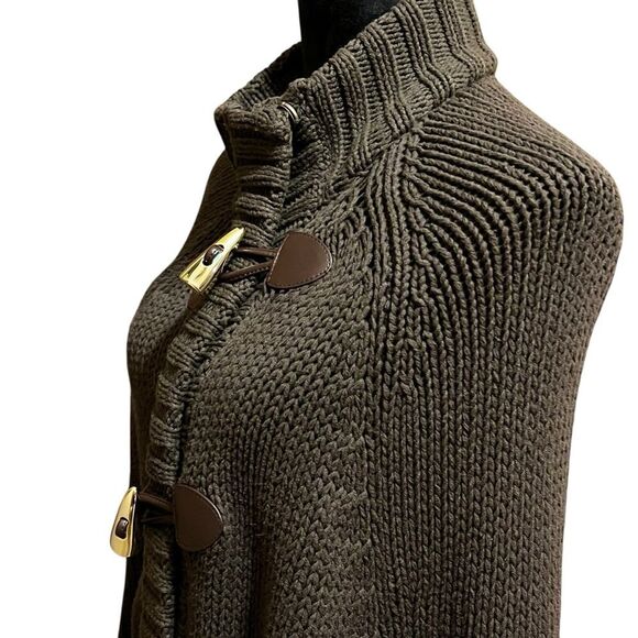 Michael Kors Brown Chunky Knit Cardigan with High Collar size XS - Picture 5 of 14